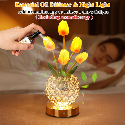 ZQPBLED Tulip bedside lamp featuring touch control and dimming