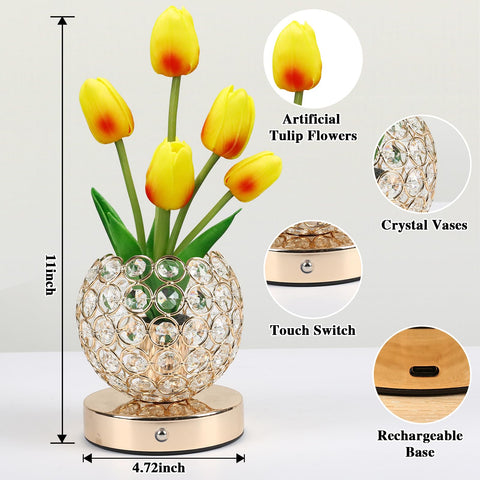 ZQPBLED Crystal lamp with gilt base exuding vintage elegance