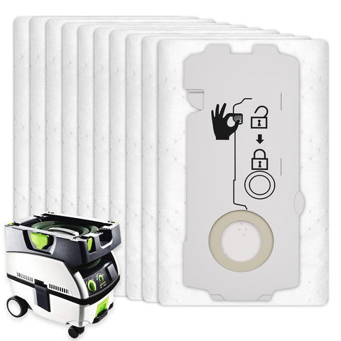 ZQZiQi 204308 vacuum bags for Festool CT Mini with collapsible design for full suction