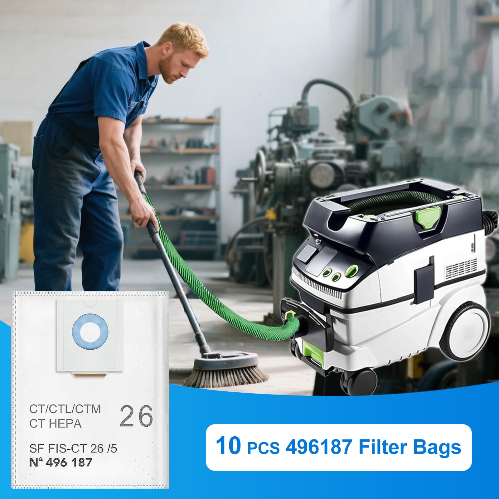 ZQZiQi bag insertion into dust container with lock snaps