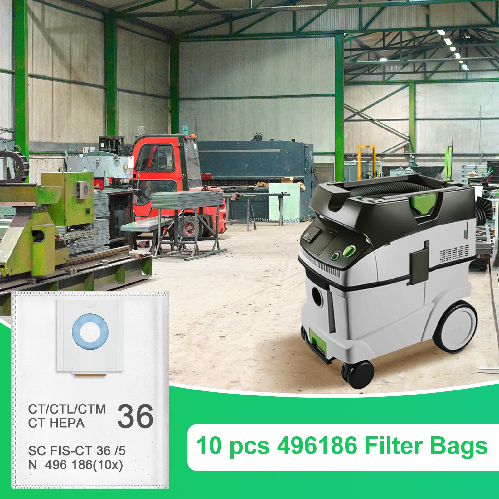 ZQZiQi CT36 long 80 cm bag length supports high-capacity dust collection.