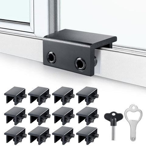 ZRFCXE Window Locks 12 Pack front view shows secure sliding window design.