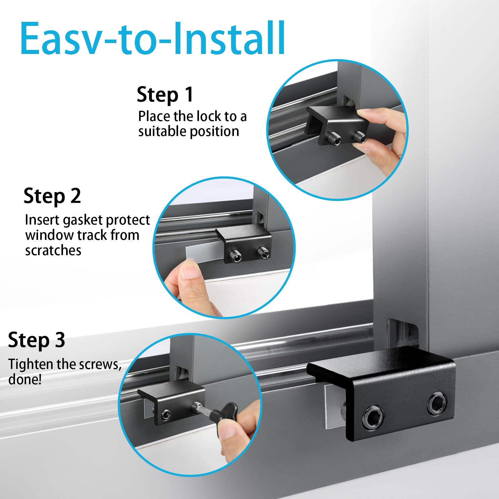 ZRFCXE Installation step three tightens screws for secure hold.
