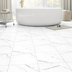ZRJT 20-pack peel-and-stick tiles in white vein marble for quick DIY installation.