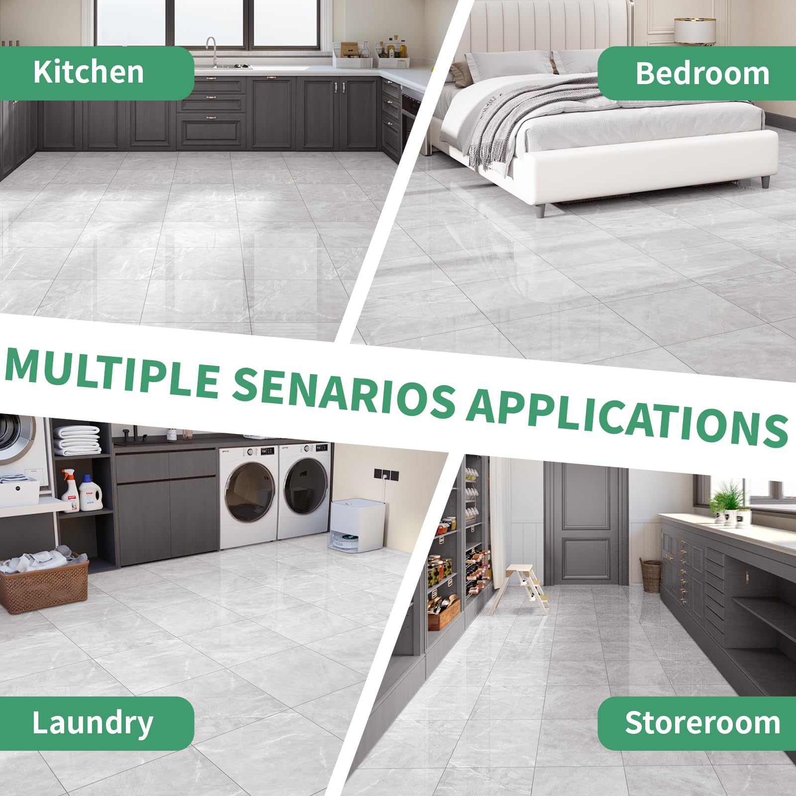 ZRJT adhesive-backed tiles demonstrating strong grip on uneven floors