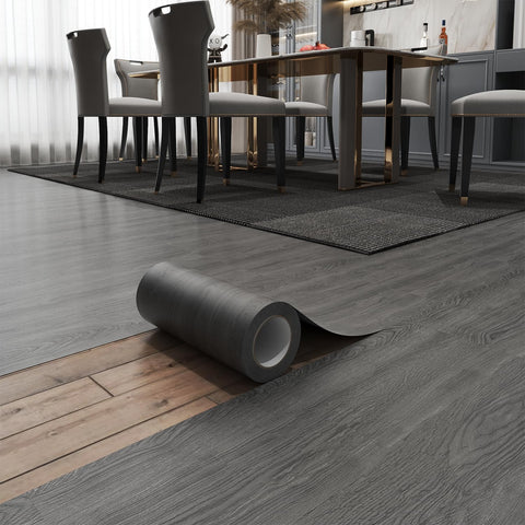 ZRJT peel and stick tile gray wood grain roll for seamless spaces