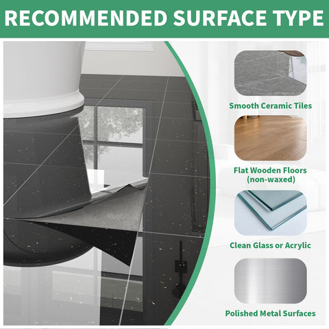 ZRJT Polish Black Galaxy marble tile peel-stick is durable and replacement-friendly.