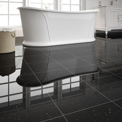 ZRJT Polish Black Galaxy marble tile peel-stick for quick kitchen upgrade.