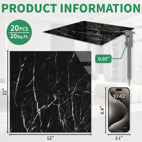 ZRJT Peel-and-stick tile in living room, easy refresh without mess.