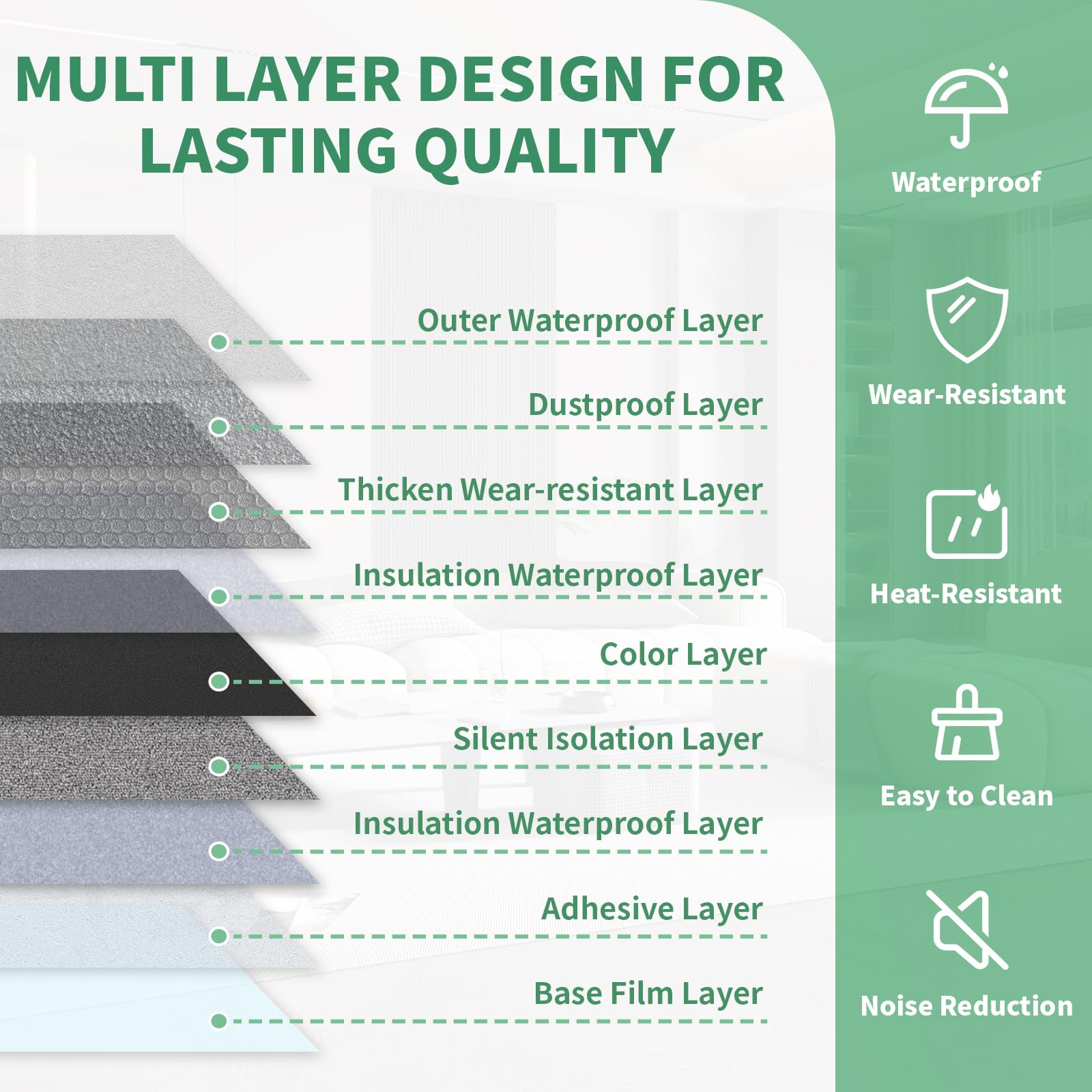 ZRJT self-adhesive back tile shows clean, mess-free installation example.