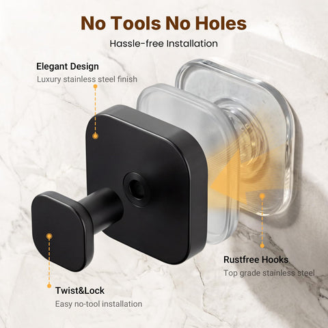 Zrpot bathroom hooks stainless-steel silicone construction resists steam