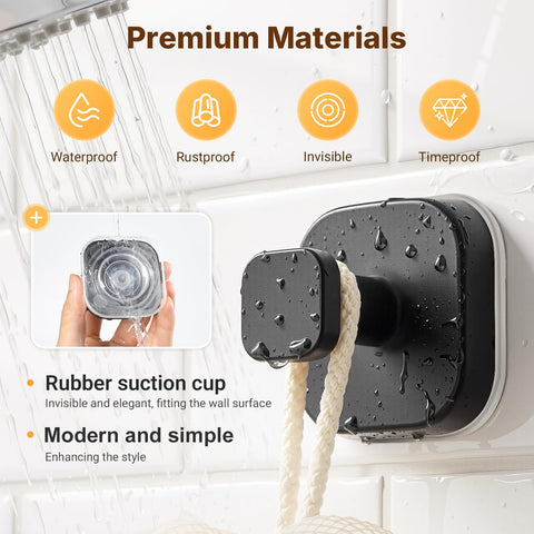 Zrpot bathroom hooks twist-lock-mechanism enables quick, damage-free installation