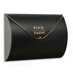 ZSHAWN outdoor wall-mount mailbox with black finish enhances curb appeal and weather protection.