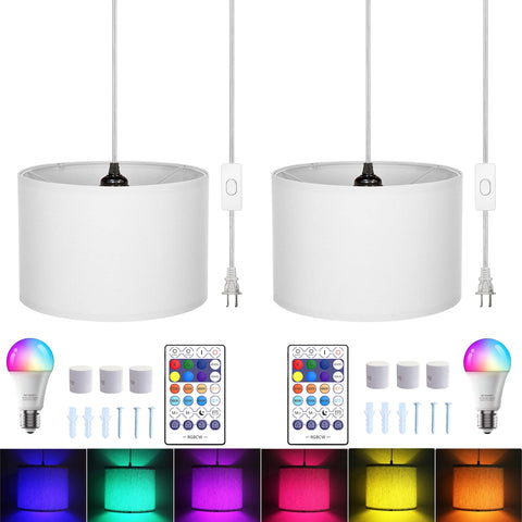 ZSLAIFU 15ft plug-in pendant light with switch, easy plug-in installation for any space.