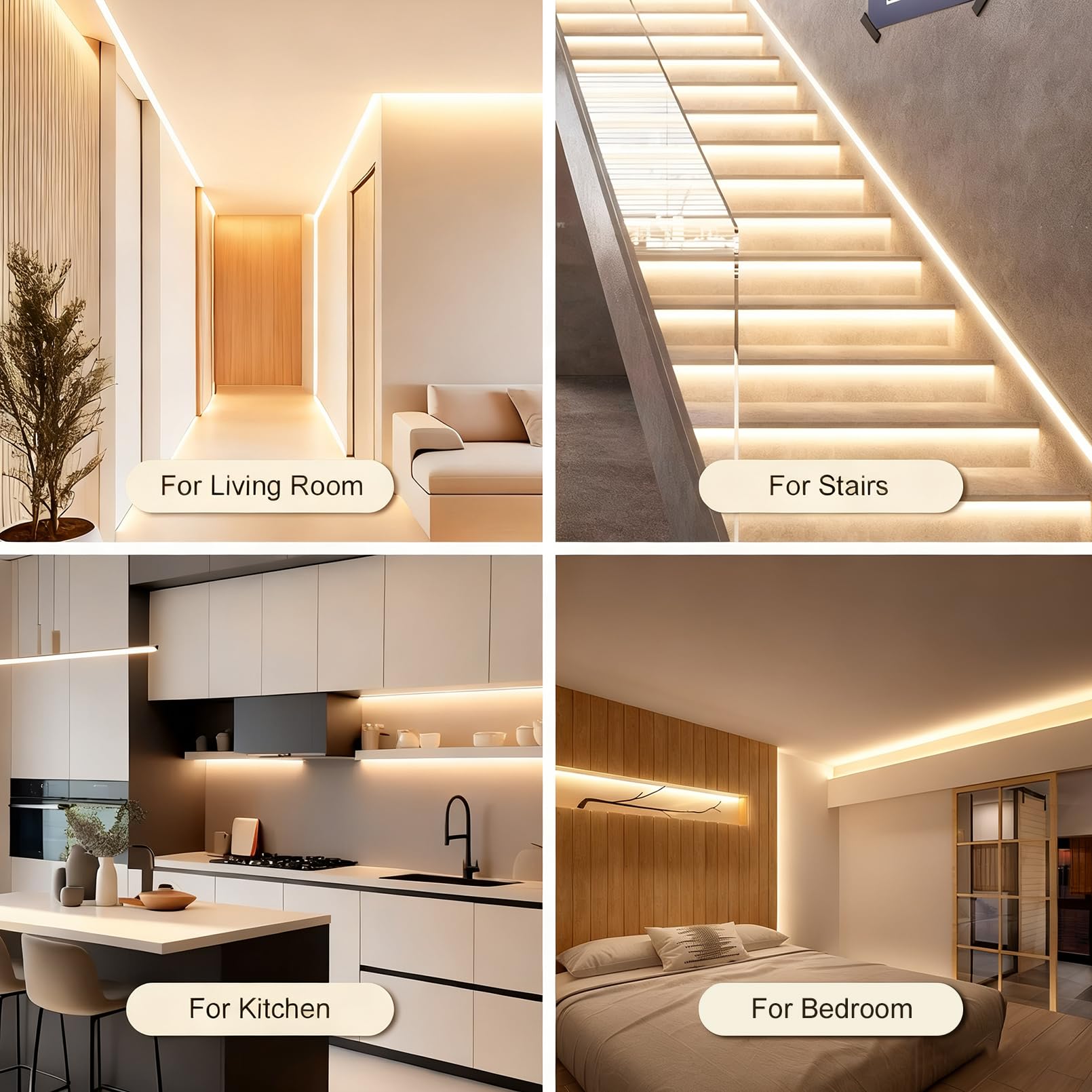 ZSLAIFU adhesive-backed-led-strip installs quickly on multiple surfaces.