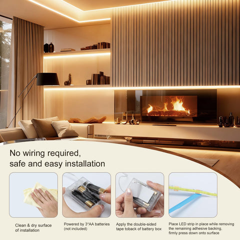 ZSLAIFU cob-led-strip-warm-3-28ft delivers bright, even warmth with CRI 90+.
