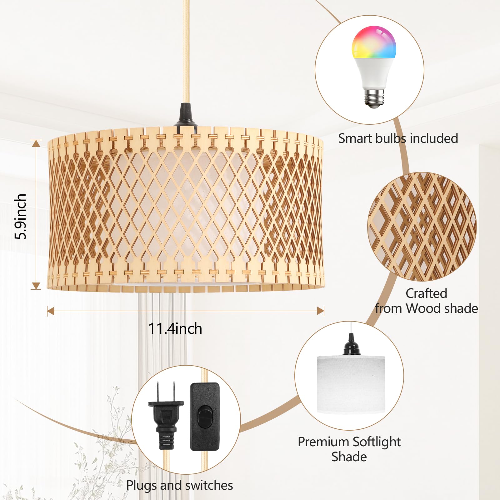 ZSLAIFU remote-control lamp for easy lighting adjustments from anywhere.