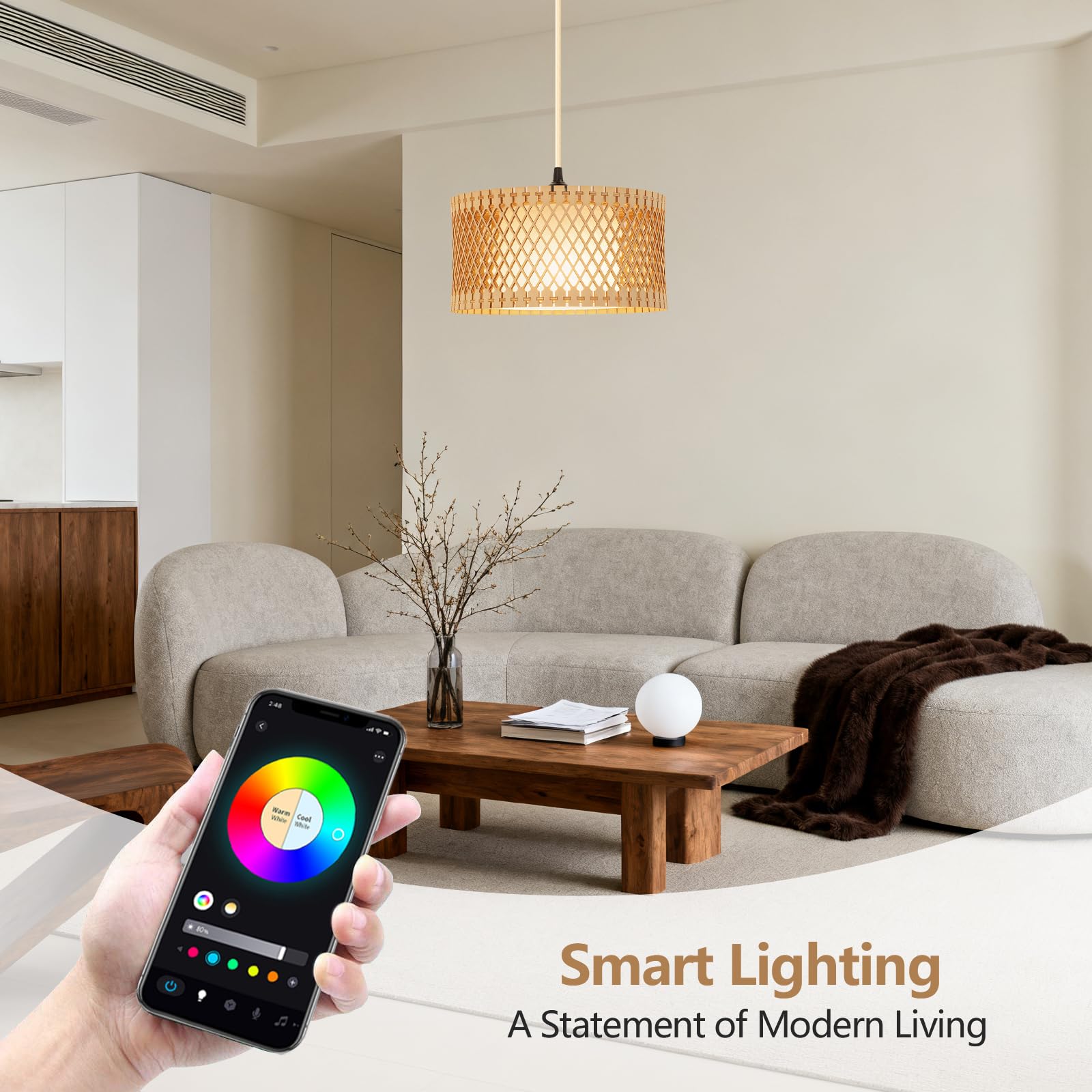 ZSLAIFU pendant lamp adds ambient glow to dining areas.