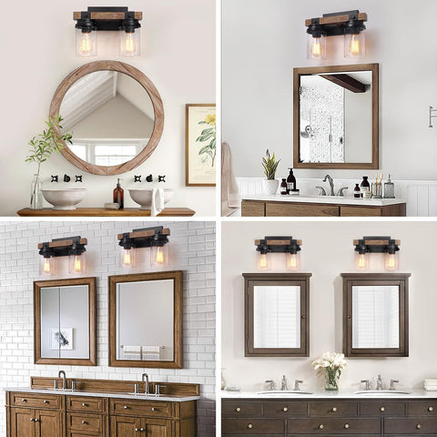 ZSMIHDOH rustic bathroom light with glass shade diffuses soft light