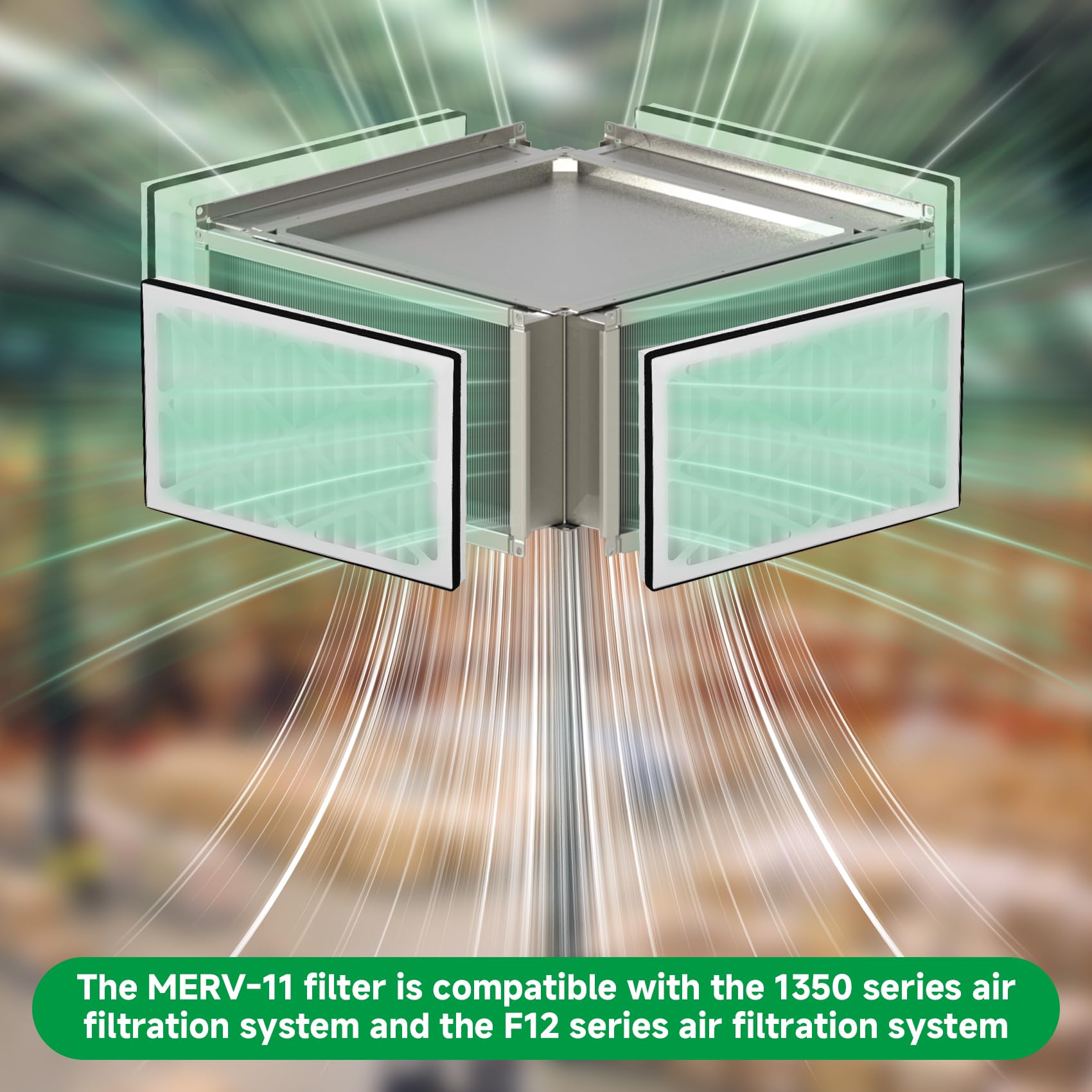 ZSUCC MERV11 filter fits 1350IG system securely during operation.