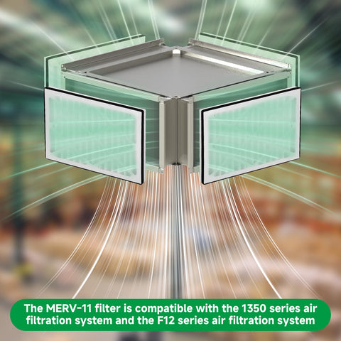ZSUCC MERV11 filter fits 1350IG system securely during operation.