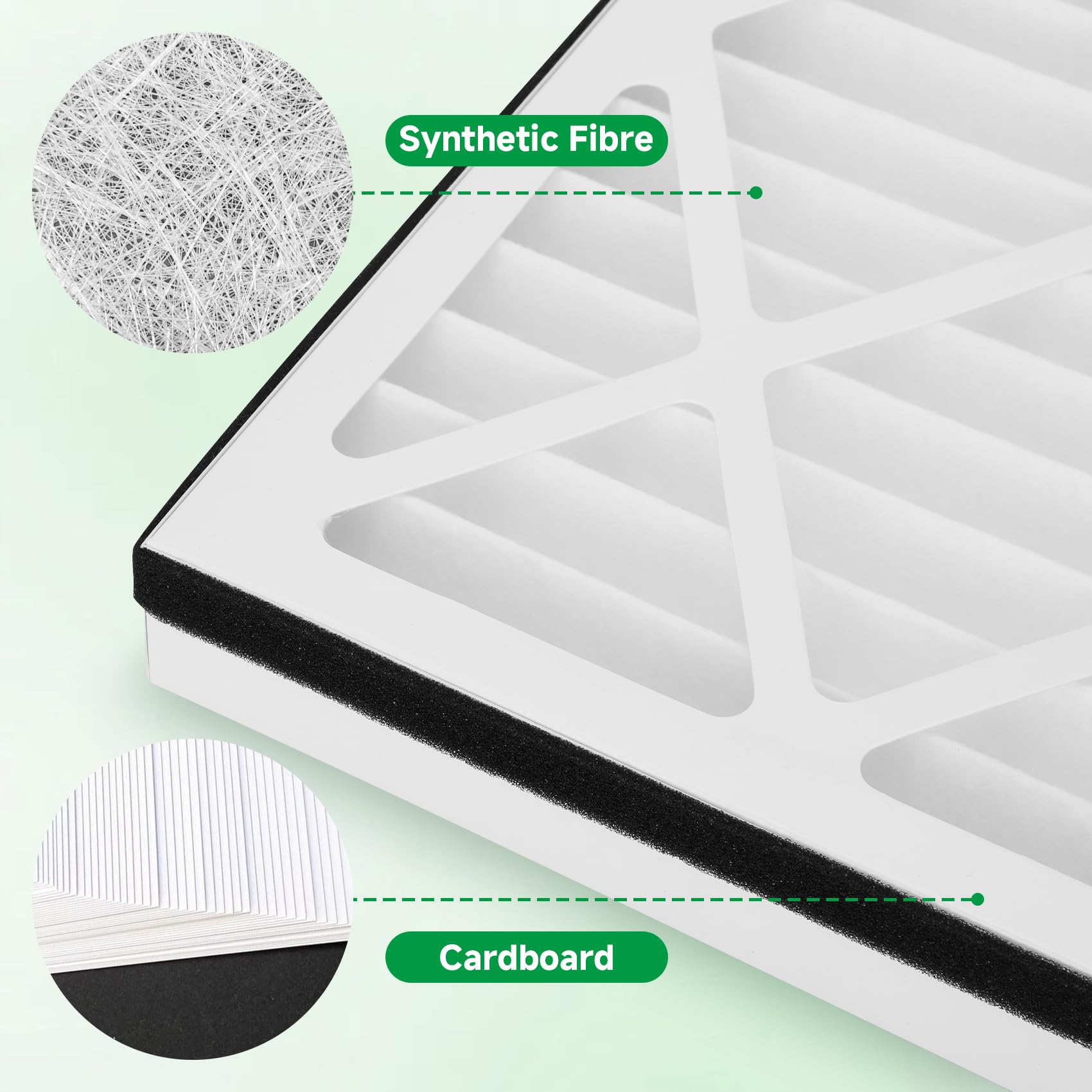 ZSUCC MERV11 filter assembly close-up showing sponge ring seal for easy install.