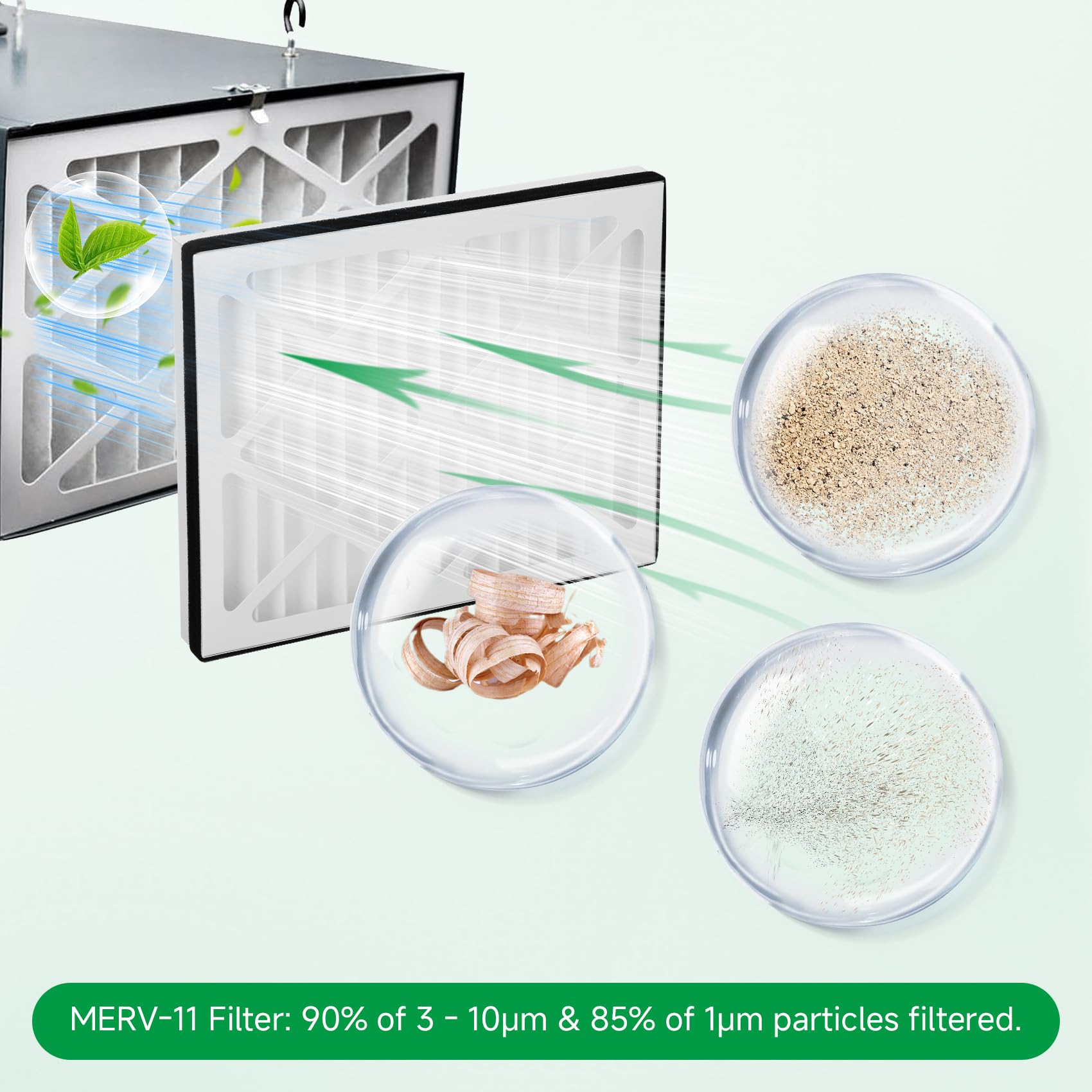 ZSUCC MERV11 filter close-up highlights outward sponge ring for easy installation.