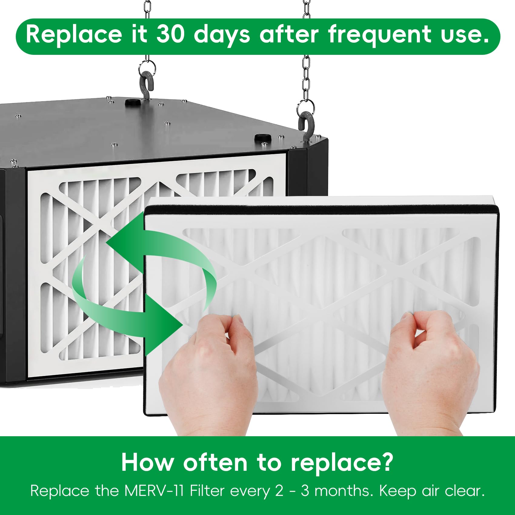 ZSUCC MERV11 filter in a dusty workspace boosts air cleanliness.