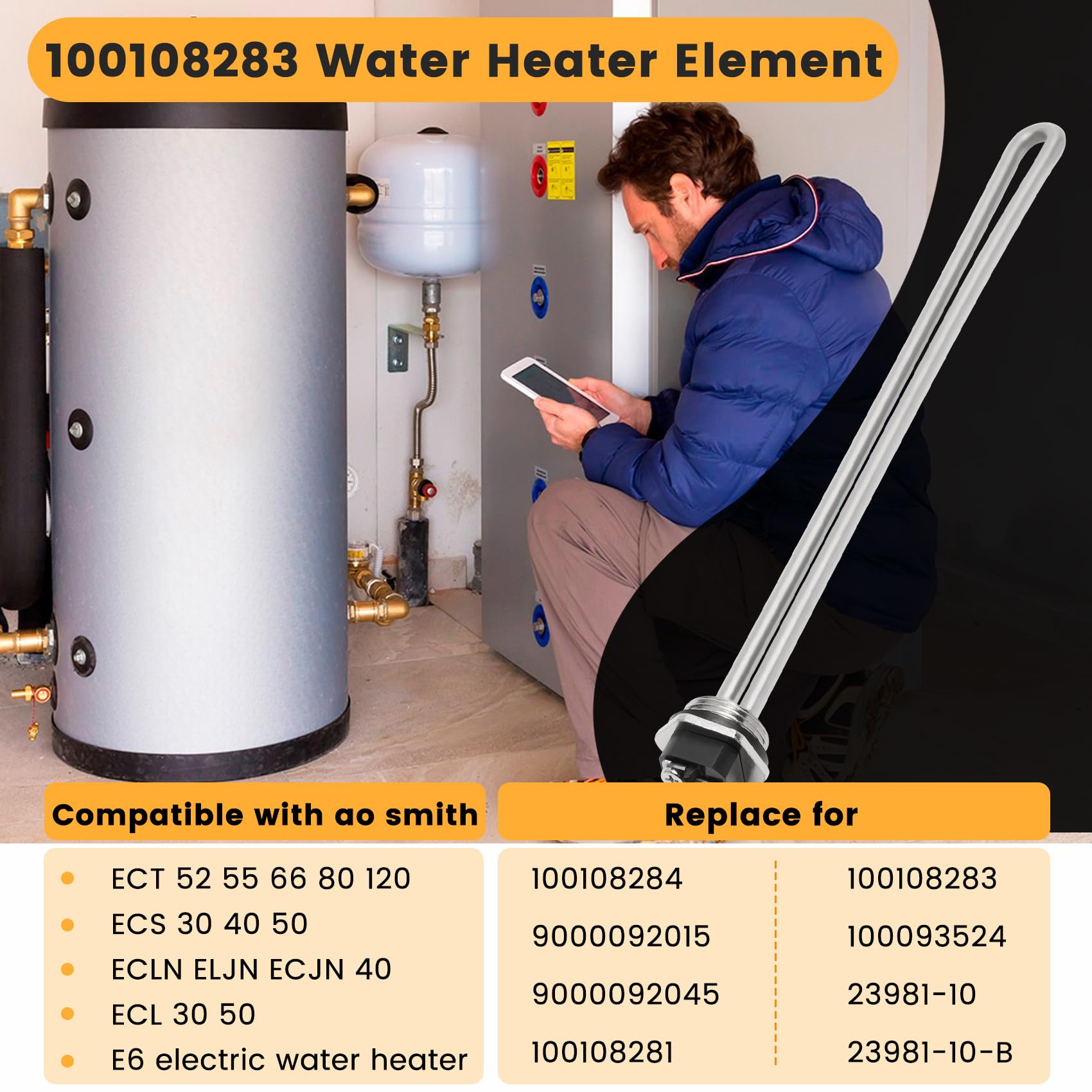 ZSUCC stainless steel element resists corrosion and mineral buildup.