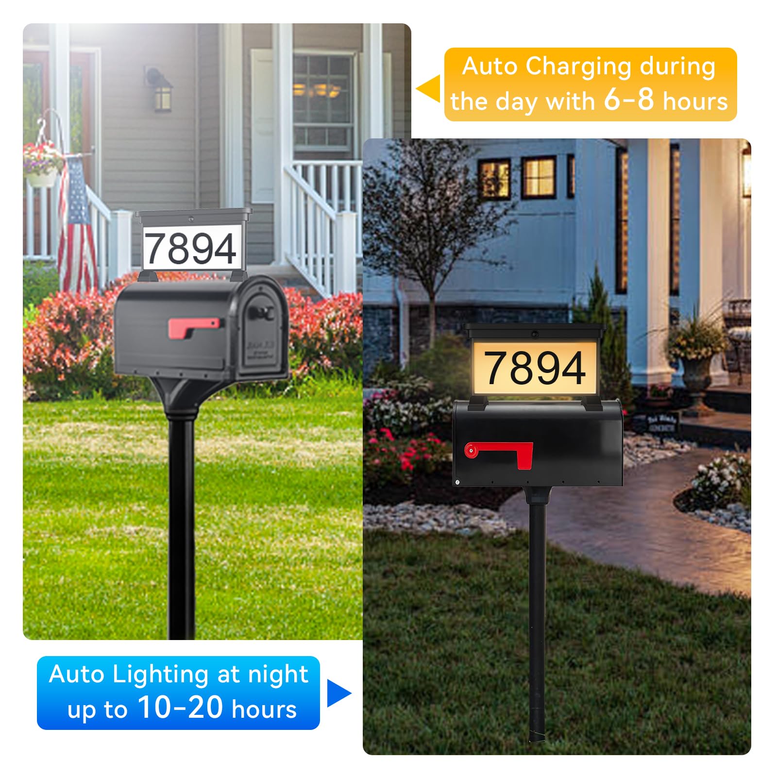 ZSYIQIXI easy-install house number plaque attaches without wiring for fast setup.