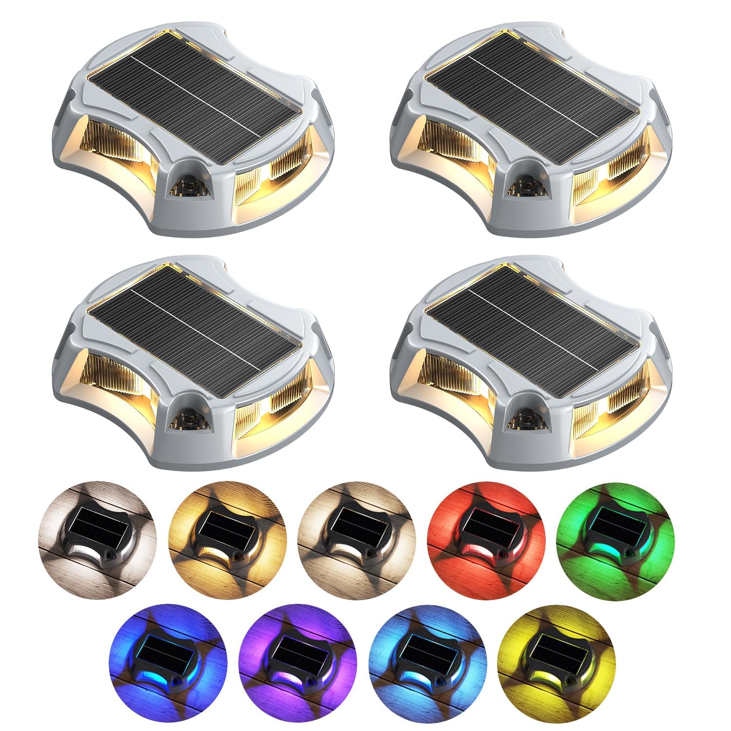 ZSYIQIXI solar driveway light with nine colors for pathway ambiance.