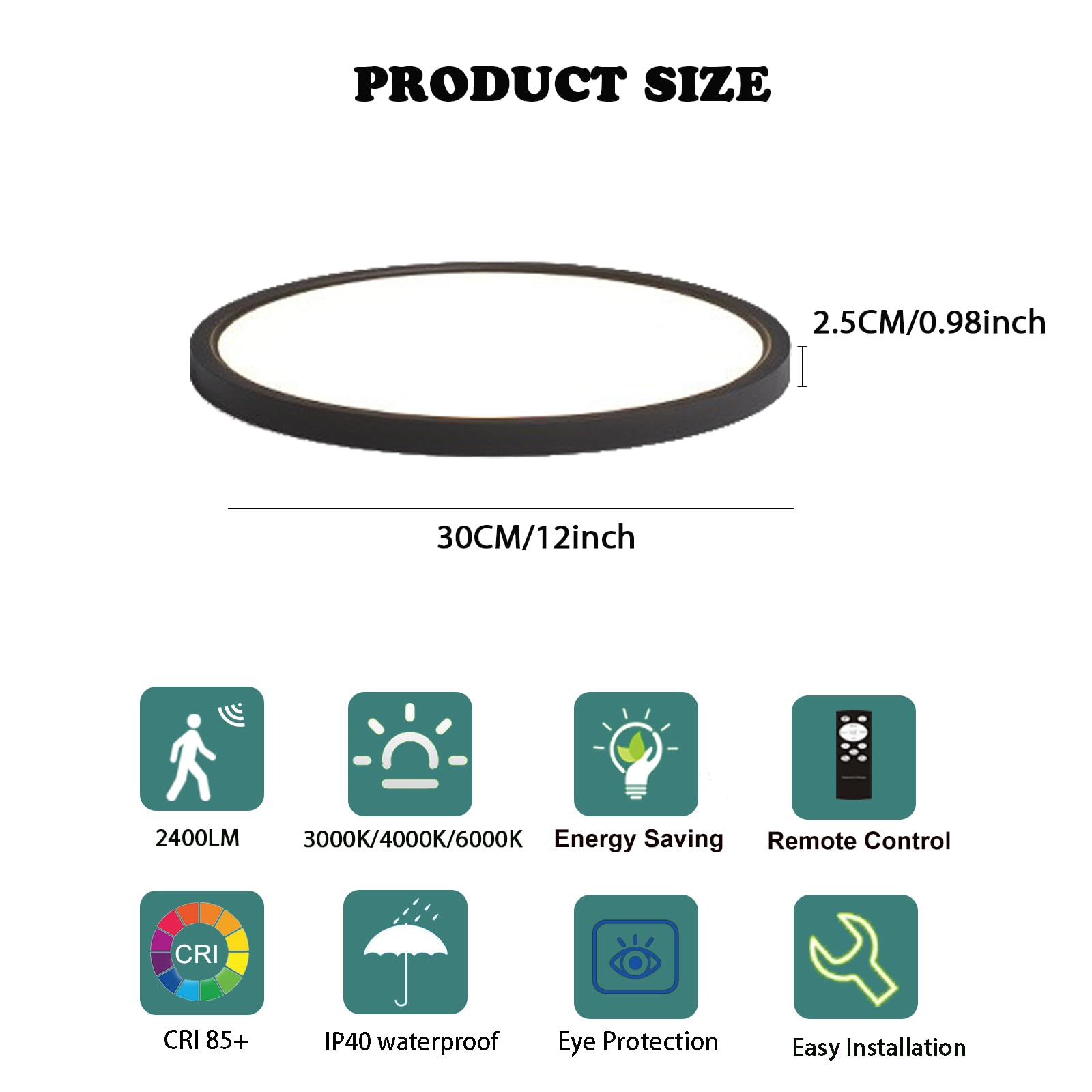 Energy-saving 24W design delivering 2400 lumens for efficient brightness