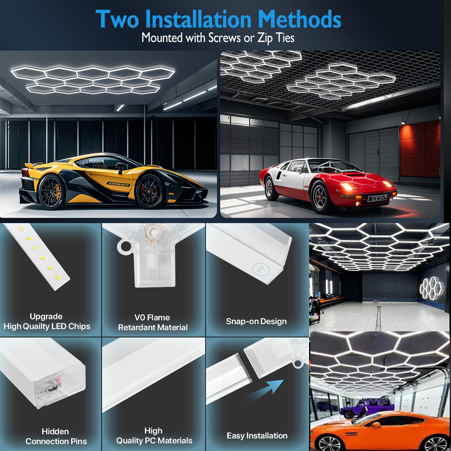 ZTANHOUSE hexagon layout possibilities for creative lighting art