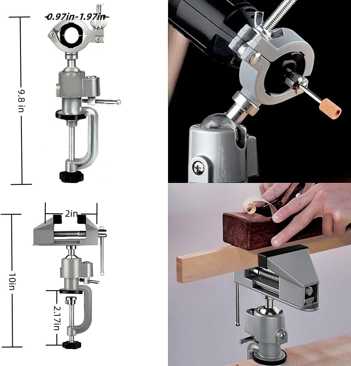 ZTUKOMN clamp-on table edge fits 2.17 inch boards securely