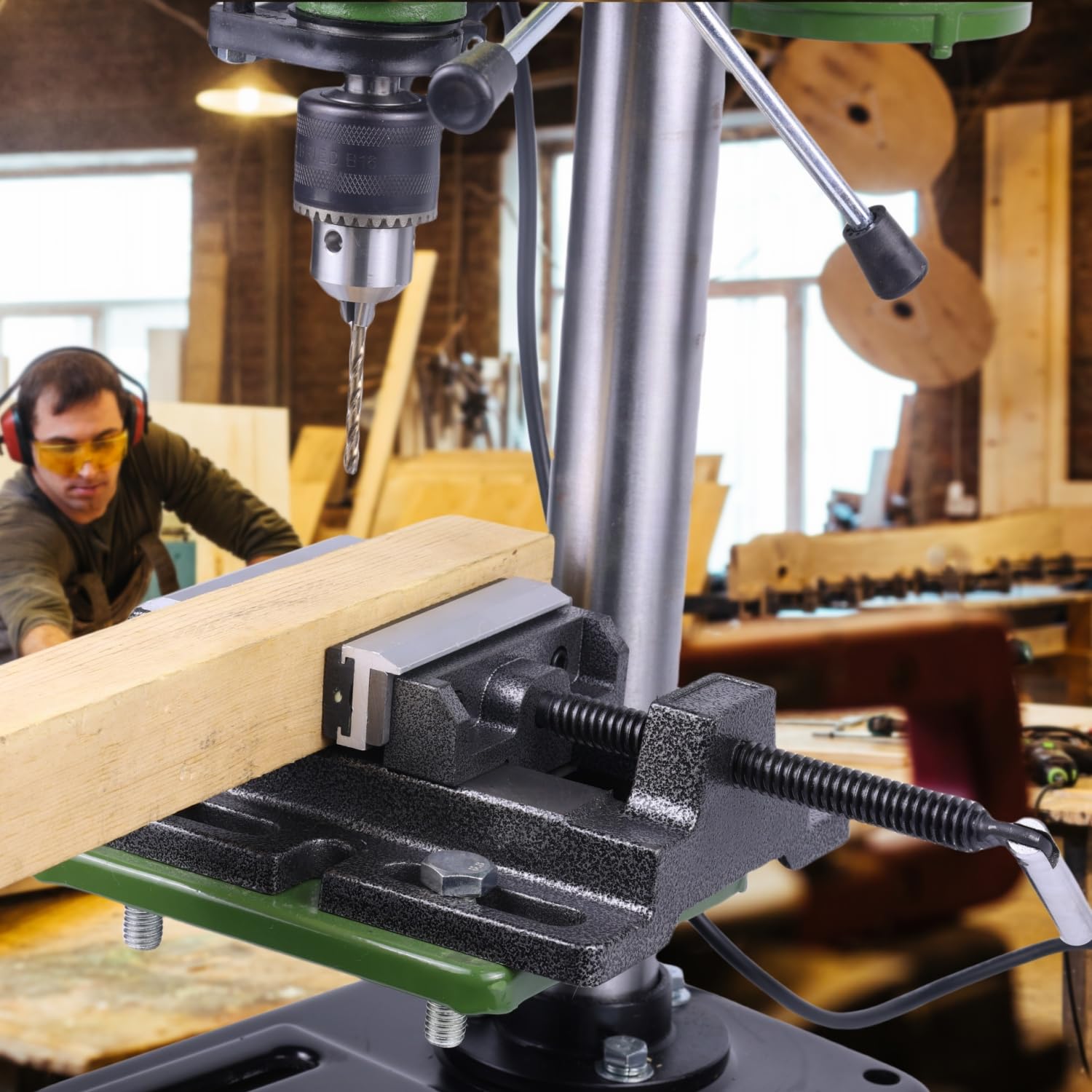 ZTUKOMN drill press vise ideal for mechanical, electronics, and hobby tasks.