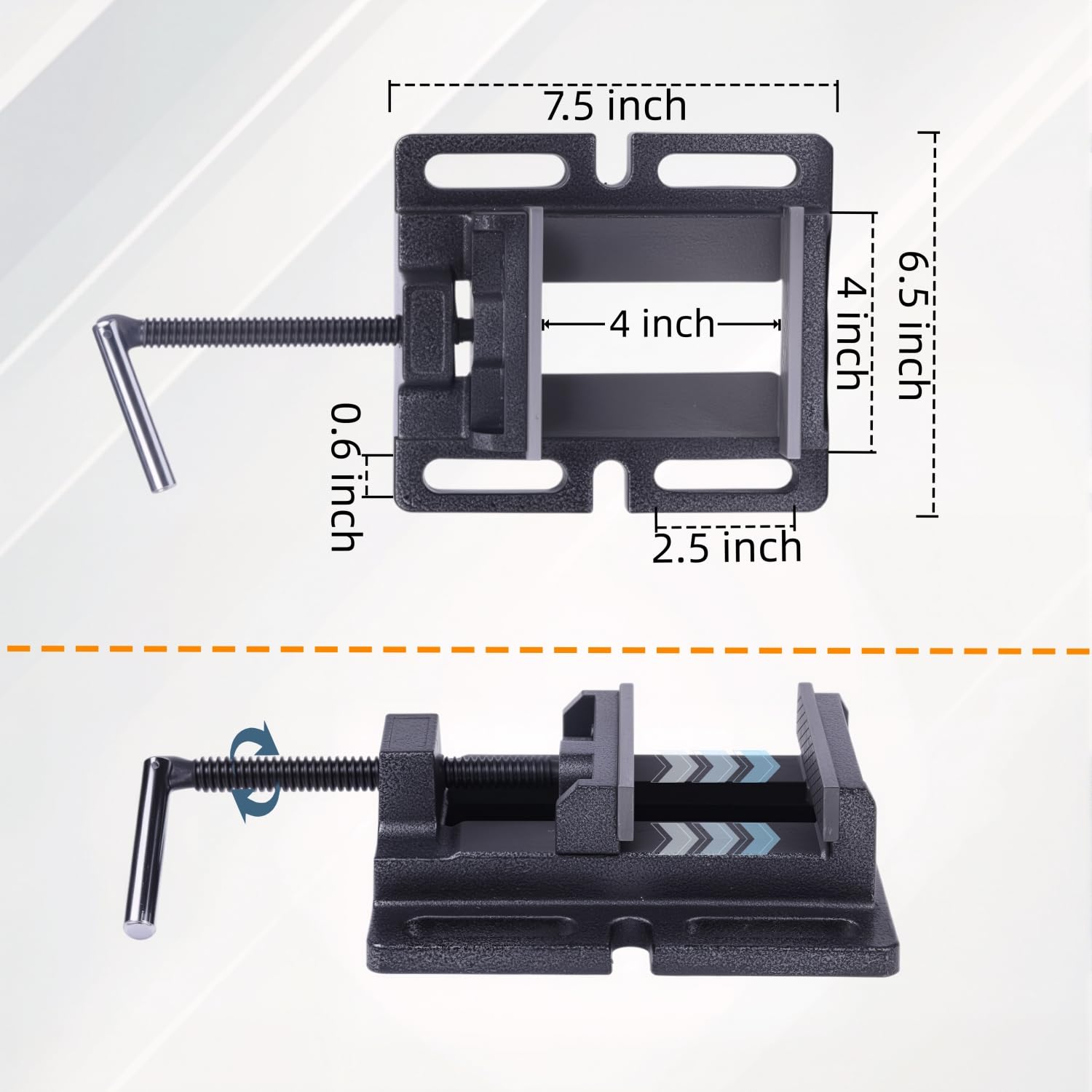 ZTUKOMN vise with soft jaws prevents scratches on delicate parts.