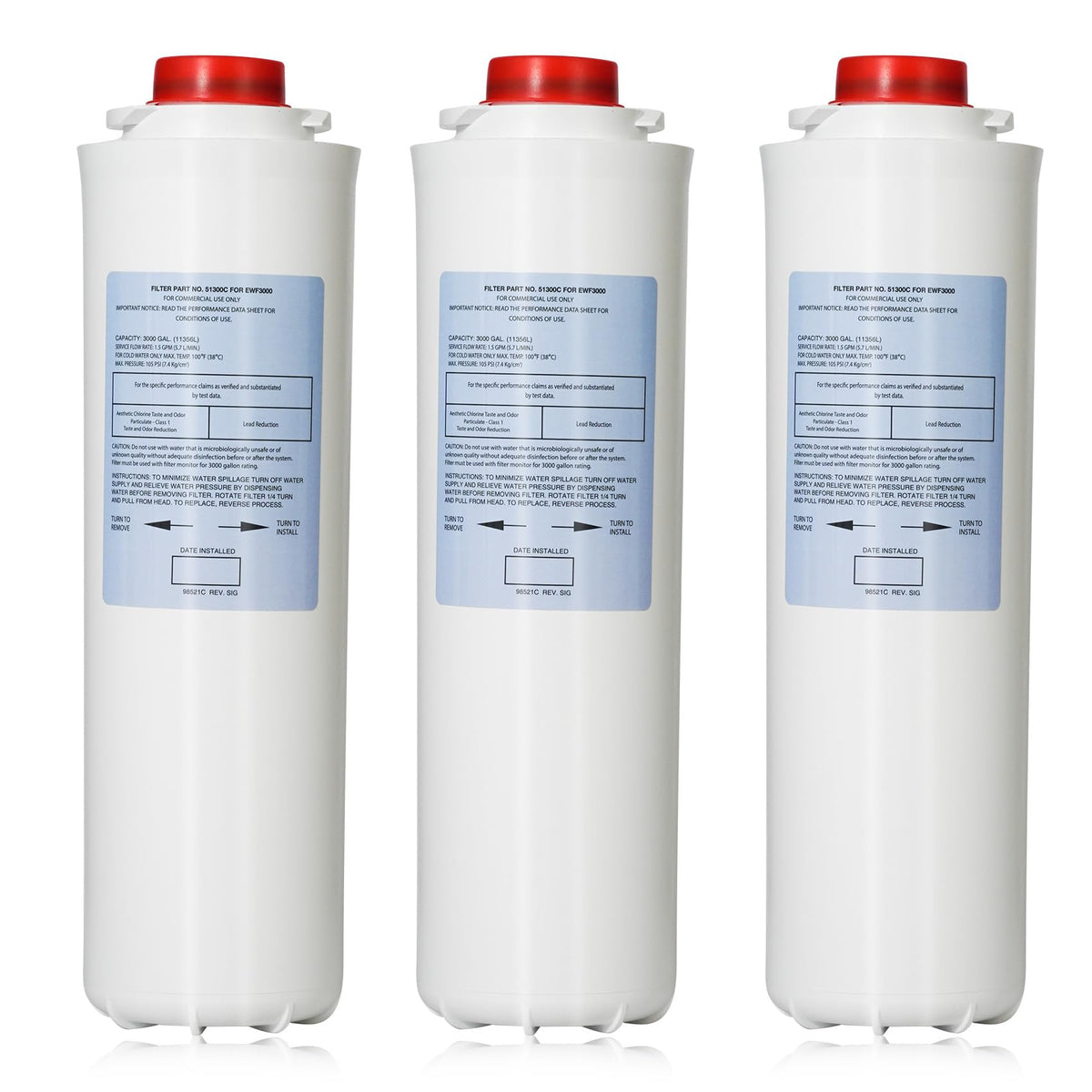 Zuccio 51300C replacement filter front view highlights large 3000-gallon capacity