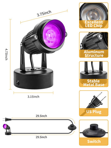 ZUCKEO 10W spot light allows wall mounting or ground placement for adaptive decor