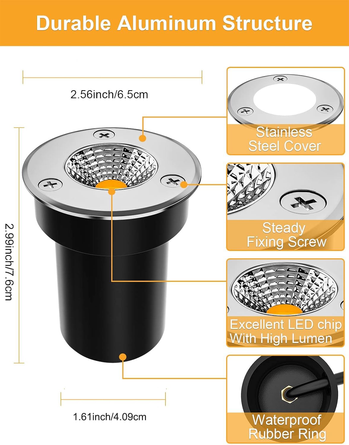 Zuckeo 90-degree beam well light highlights garden edges