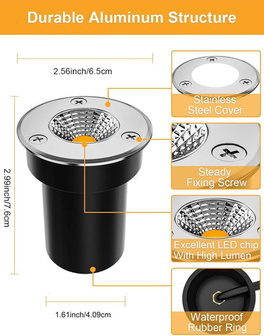 Zuckeo 90-degree beam well light highlights garden edges