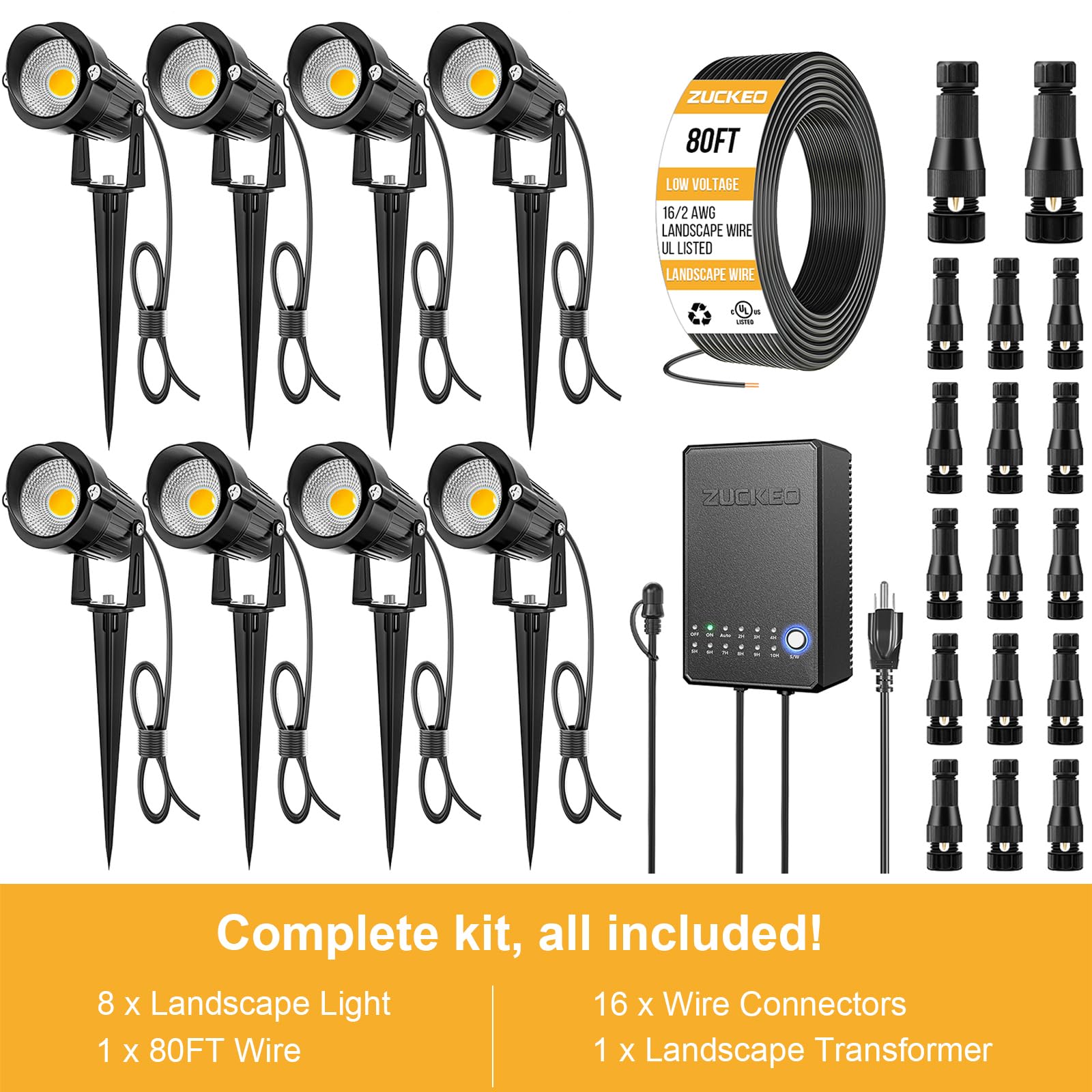 ZUCKEO IP66 outdoor lights designed for year-round weather resistance.