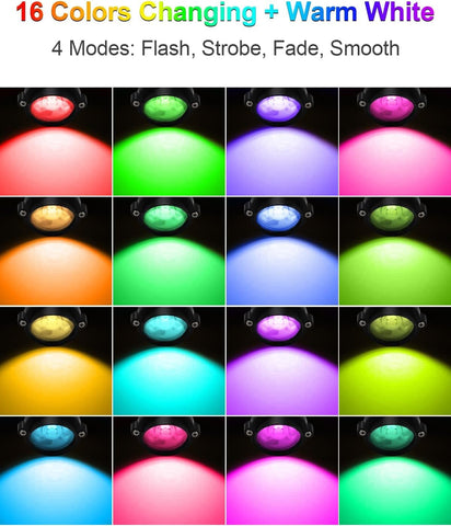 ZUCKEO LED spot lights color changing mode with 16 colors.