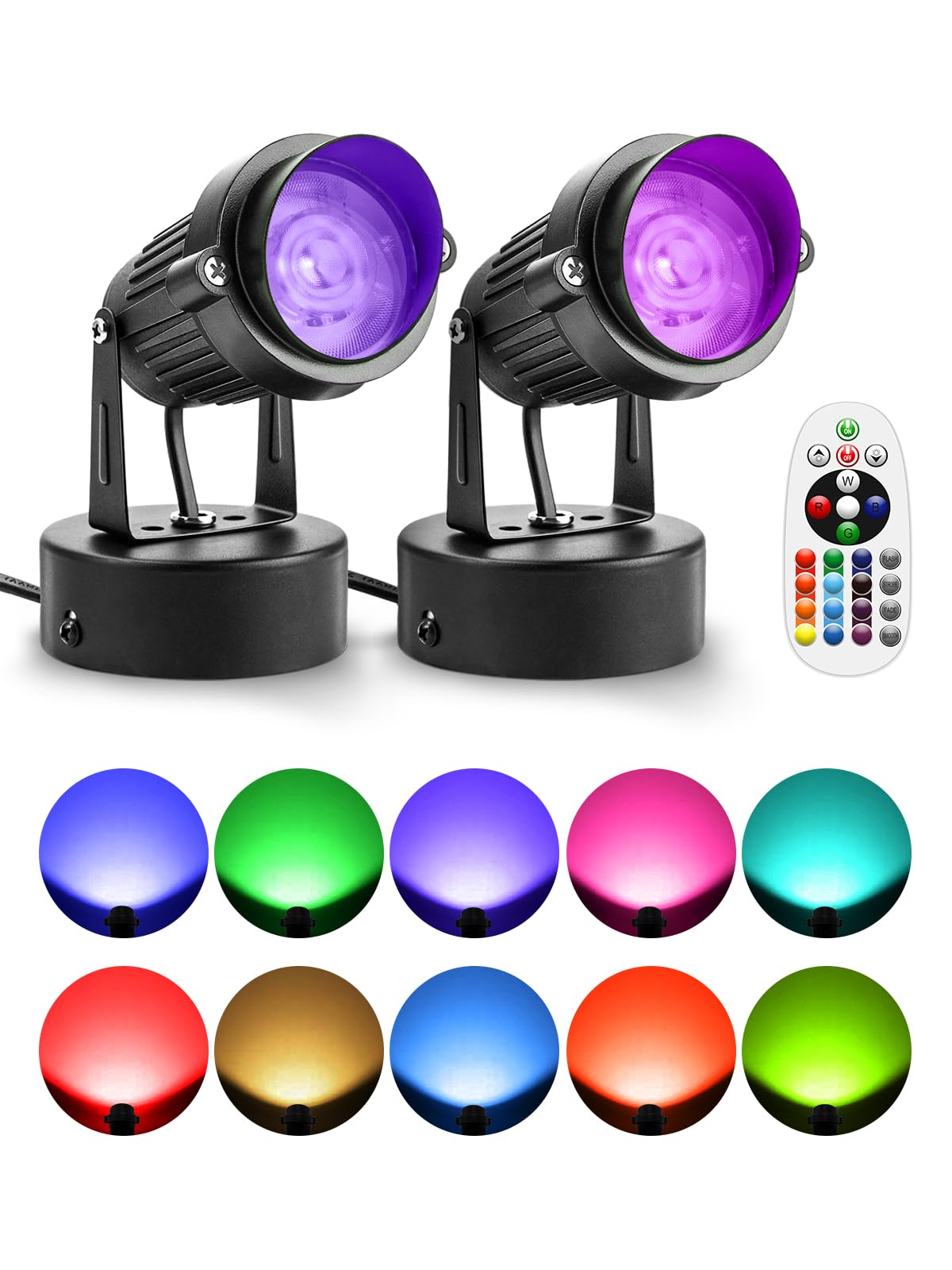 ZUCKEO LED spot lights with remote control for versatile indoor RGBW ambience
