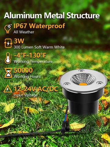 Zuckeo LED well light with convex lens for brighter landscape accents