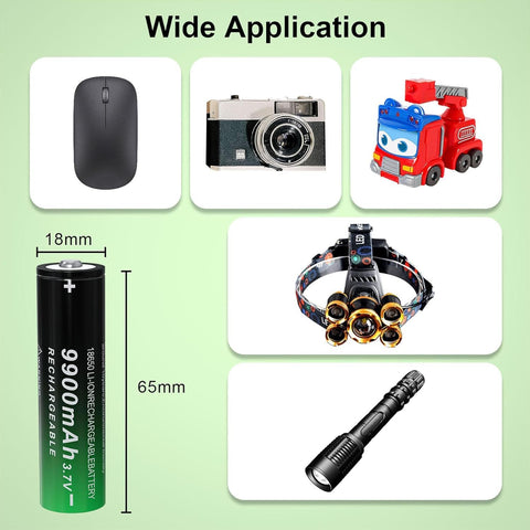 Zuein button-top 18650 9900mAh detail for compatible devices and reliable power