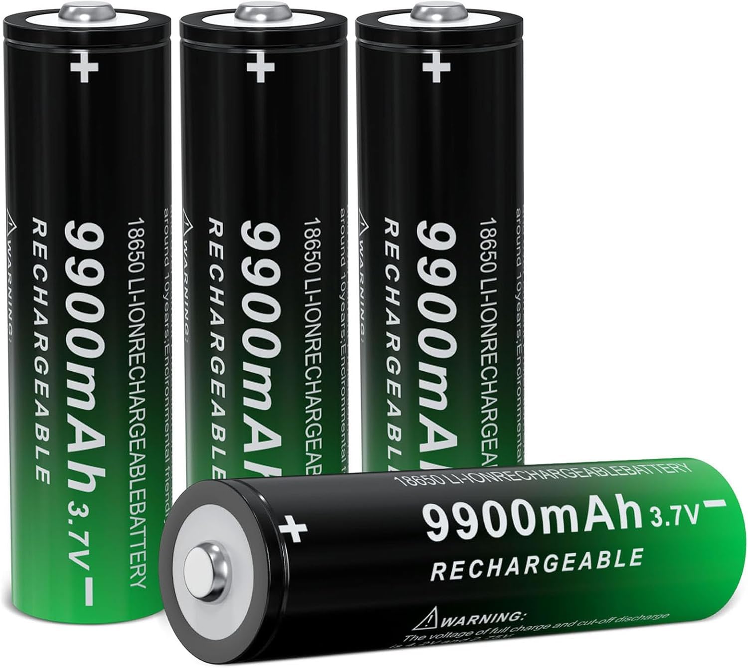 Zuein 18650 9900mAh front view battery for long lasting flashlight power
