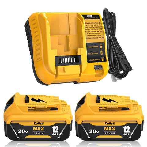 Zuliati DCB206 12Ah battery exterior with rugged Dewalt-style casing for long job-site life.