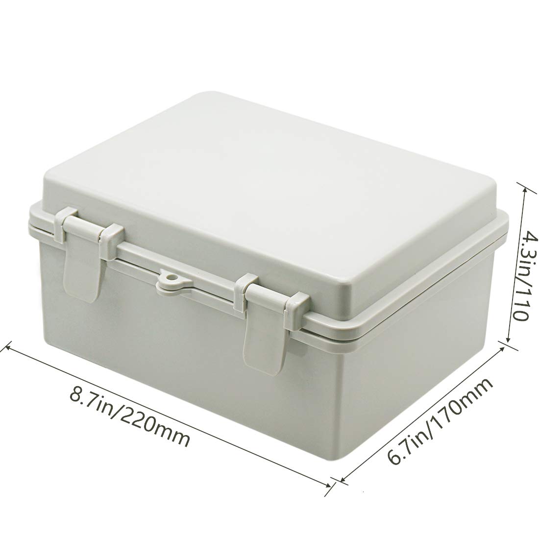 Zulkit hinged-shell junction box enables easy access for wiring.