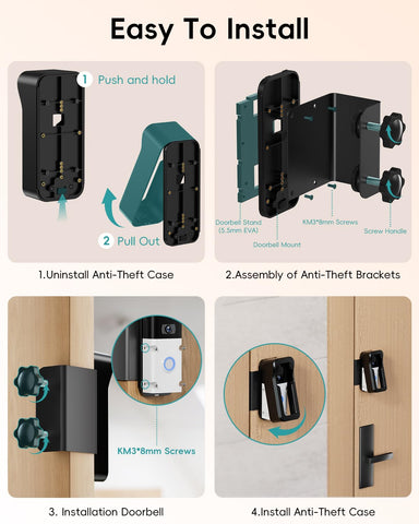 ZUMIMALL bracket snugly supports different door surfaces like wood.