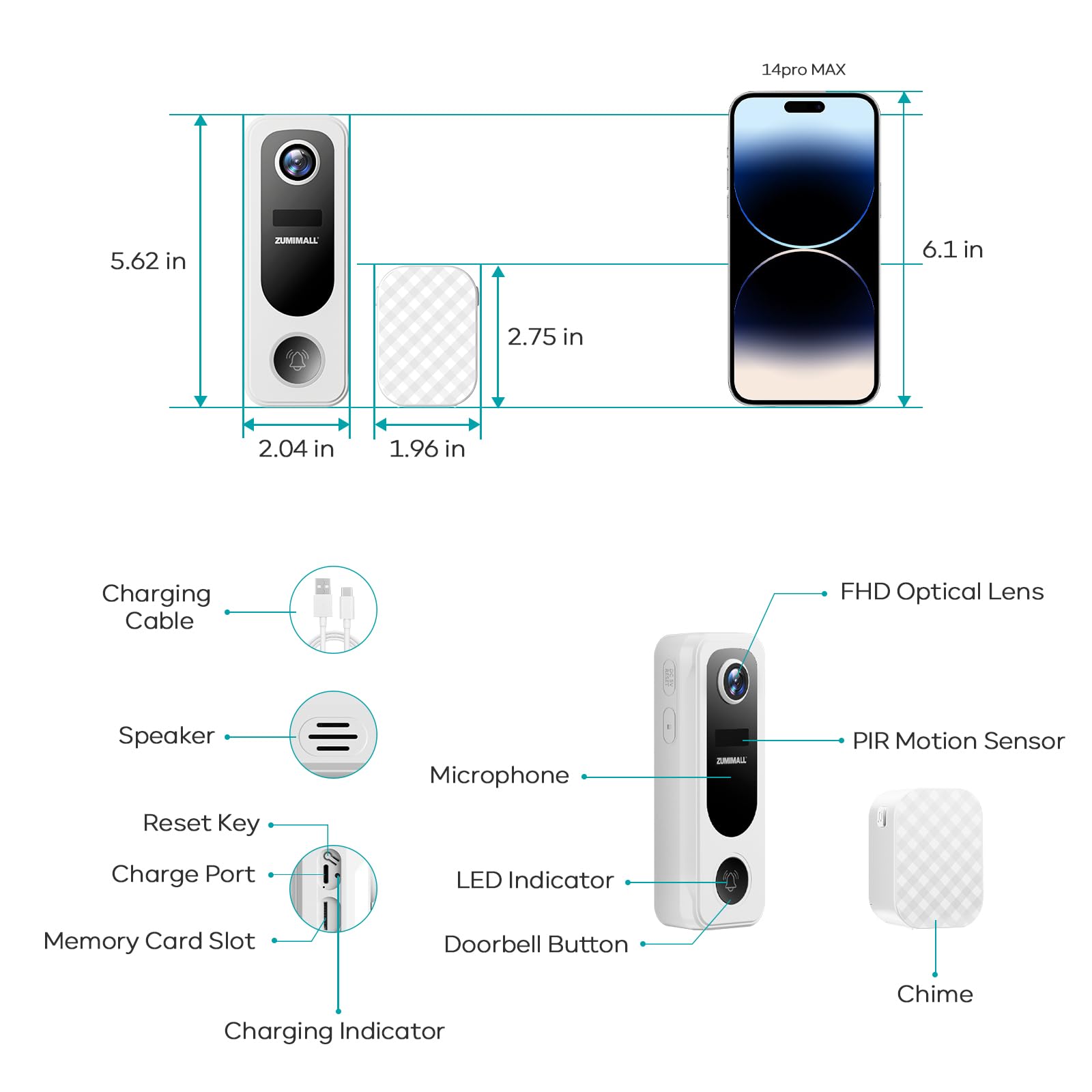 ZUMIMALL doorbell voice messages for quick app replies